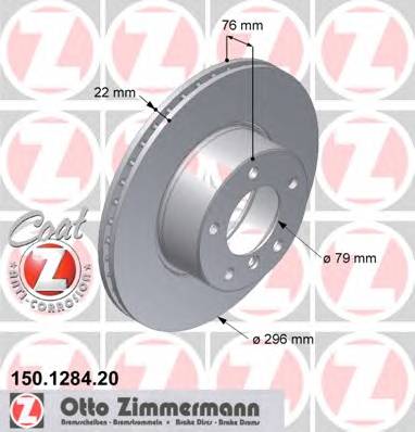 ZIMMERMANN 150.1284.20 Гальмівний диск