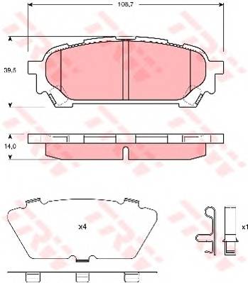 TRW GDB3395 Комплект гальмівних колодок,