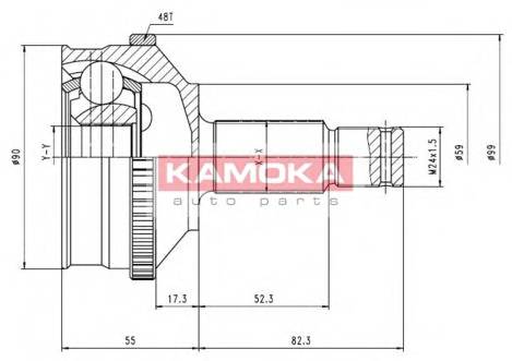 KAMOKA 6574 Шарнирный комплект, приводной