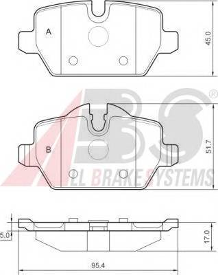 A.B.S. 37435 Комплект тормозных колодок,