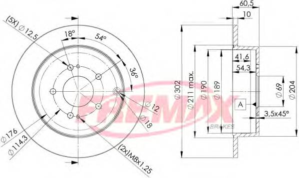 FREMAX BD-7032 Тормозной диск