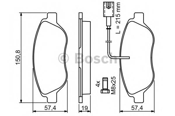 BOSCH 0 986 424 595 Комплект тормозных колодок,