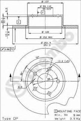 BREMBO 08.3126.21 Тормозной диск