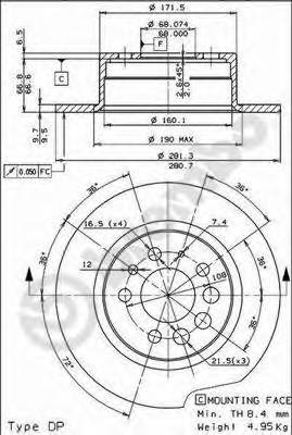 BREMBO 08.3441.24 Тормозной диск