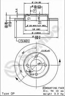 BREMBO 08.4177.10 Тормозной диск