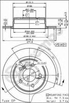 BREMBO 08.5178.10 Тормозной диск