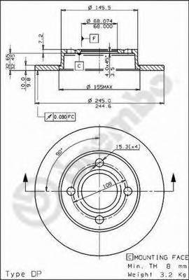 BREMBO 08.5213.10 Тормозной диск