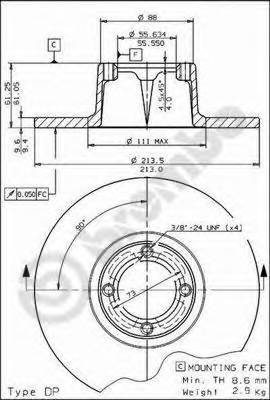 BREMBO 08.5464.10 Тормозной диск