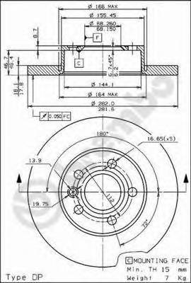 BREMBO 08.7132.10 Тормозной диск