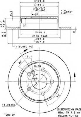 BREMBO 08.A737.11 Гальмівний диск