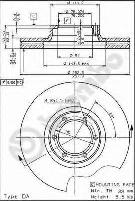 BREMBO 09.3357.10 Гальмівний диск