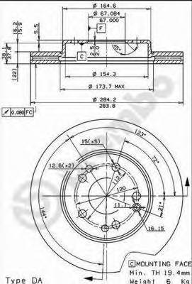 BREMBO 09.4869.34 Тормозной диск