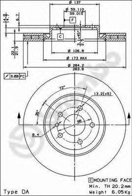 BREMBO 09.4939.21 Тормозной диск