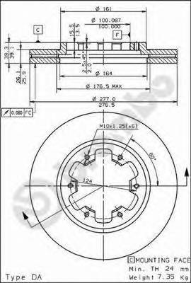 BREMBO 09.5055.10 Тормозной диск