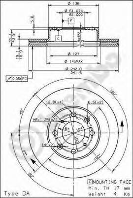 BREMBO 09.5101.10 Тормозной диск