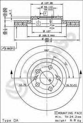 BREMBO 09.5180.24 Тормозной диск