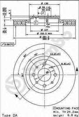 BREMBO 09.5180.31 Тормозной диск