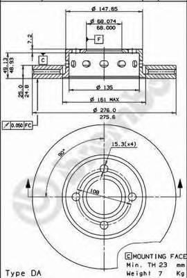 BREMBO 09.5724.10 Тормозной диск