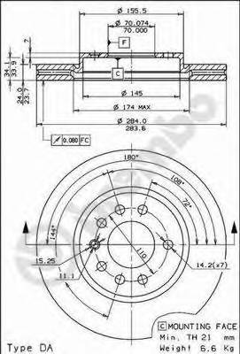 BREMBO 09.5807.10 Тормозной диск