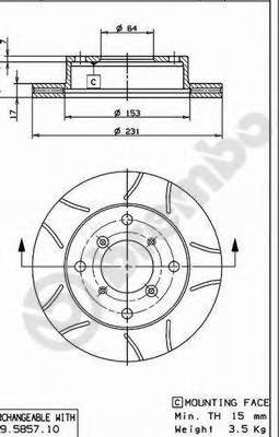 BREMBO 09.5857.75 Тормозной диск