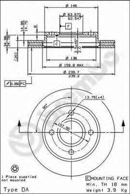 BREMBO 09.6727.34 Тормозной диск