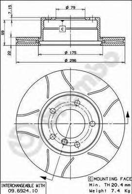 BREMBO 09.6924.75 Тормозной диск