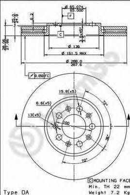 BREMBO 09.7010.21 Гальмівний диск