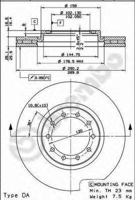 BREMBO 09.7261.10 Тормозной диск