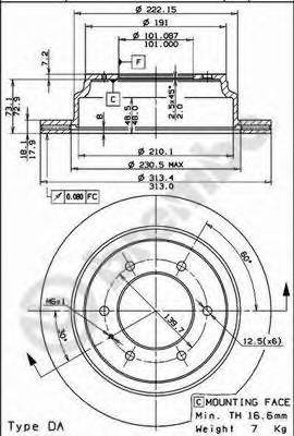 BREMBO 09.7377.10 Тормозной диск