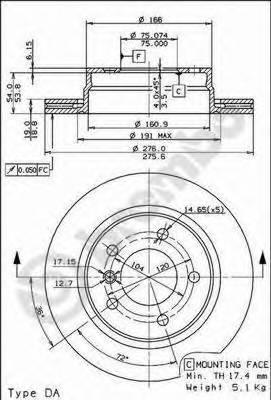 BREMBO 09.7727.11 Тормозной диск