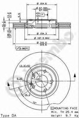 BREMBO 09.7808.11 Тормозной диск