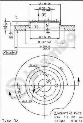 BREMBO 09.7826.10 Тормозной диск