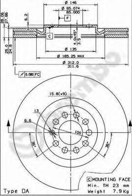 BREMBO 09.7880.11 Тормозной диск