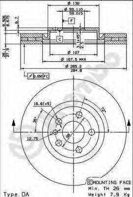 BREMBO 09.8003.11 Тормозной диск