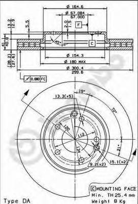 BREMBO 09.8304.21 Тормозной диск