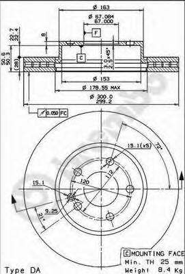 BREMBO 09840411 TARCZA HAM. VIANO