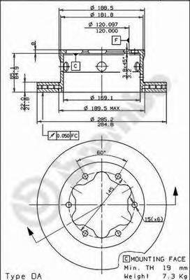 BREMBO 09.8475.10 Тормозной диск