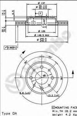 BREMBO 09.8616.10 Тормозной диск