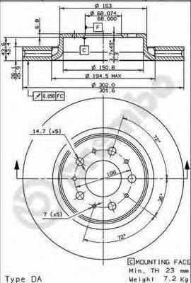 BREMBO 09.8642.11 Гальмівний диск