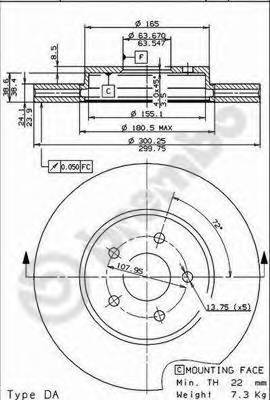 BREMBO 09.8665.11 Тормозной диск