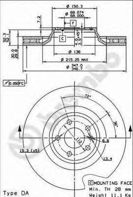 BREMBO 09.8841.31 Тормозной диск