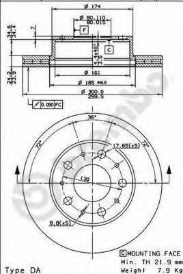 BREMBO 09.8932.10 Тормозной диск