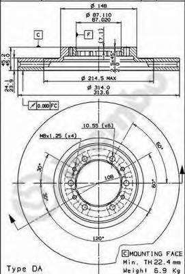 BREMBO 09.9132.10 Тормозной диск