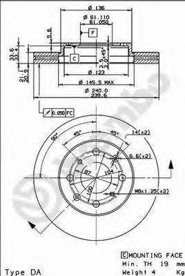 BREMBO 09.9554.10 Тормозной диск