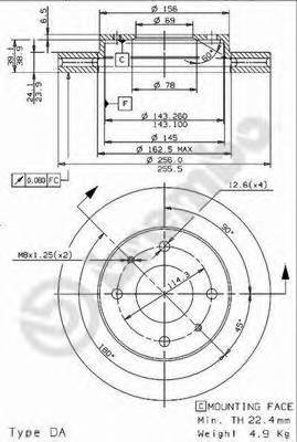 BREMBO 09.9617.11 Тормозной диск