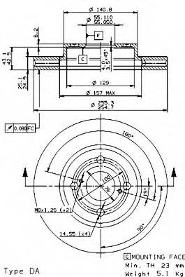 BREMBO 09.9824.10 Тормозной диск