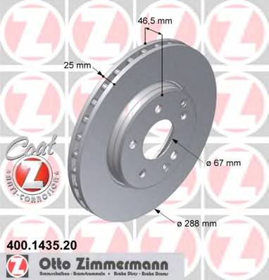 ZIMMERMANN 400.1435.20 Гальмівний диск