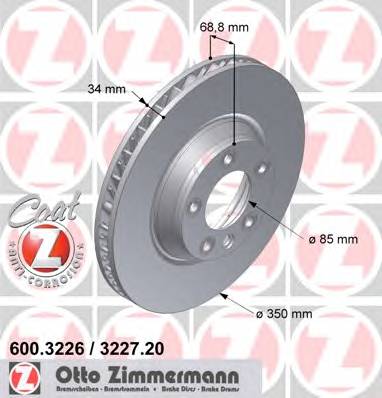 ZIMMERMANN 600.3226.20 Гальмівний диск