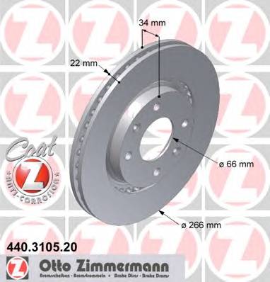 ZIMMERMANN 440.3105.20 Гальмівний диск