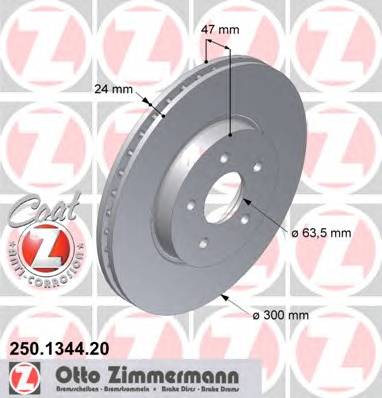 ZIMMERMANN 250.1344.20 Гальмівний диск